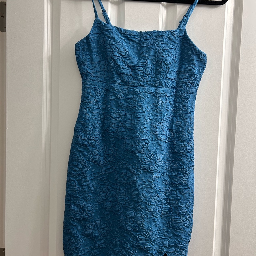 Blue Floral Mini Dress